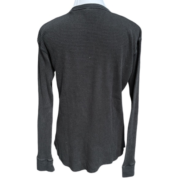 Urban Outfitters Long Sleeve Waffle Shirt Faded Black Size Medium - Picture 2 of 5